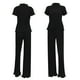 thumbnail image 5 of Txlixc Traje de mujer, camiseta de cuello alto de manga corta con traje de pantalones de piernas anchas Txlixc moda, 5 of 5