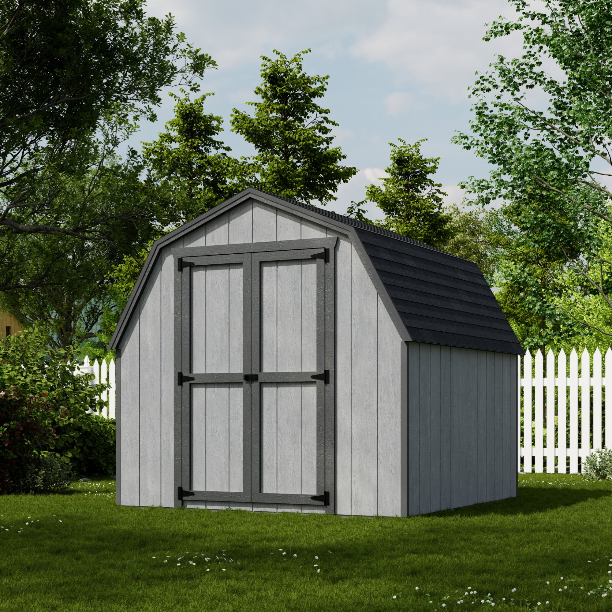 Little Cottage Co. 8x8 Value Gambrel Barn with 4 ft. Sidewalls, Outdoor Wood Storage Shed Do-It-Yourself Precut Kit