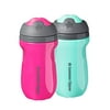 Tommee Tippee Insulated Sippee Water Bottle for Toddlers, Spill-Proof, 260ml, 12m+, 2-Count, Pink and Mint Green