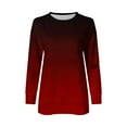 thumbnail image 5 of HomeDM Sweatshirt for Women Fall Crewneck Long Sleeve Shirts Casual Comfy Pullover Tops - Wine/L, 5 of 6
