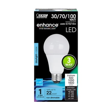 Feit Enhance A19 E26 (Medium) LED Bulb Daylight 30/70/100 Watt Equivalence 1 pk