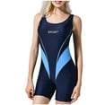 thumbnail image 2 of Honeeladyy Womens Boyleg Racerback One Piece Swimsuit Athletic Full Coverage Sleeveless Slim Stretch Swimwear Sky Blue XXL, 2 of 3