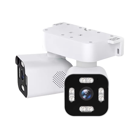 Dual Lens PTZ Security Camera with WiFi, Motion Detection, Two-Way Audio, Night Vision, Cloud/SD Storage, Wired Home Surveillance