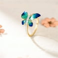 thumbnail image 6 of Up to 50% off Rings for Women Exquisite Diamond Crystal Blue Green Butterfly Gold Ring Clearance Gifts for Valentine's Day, 6 of 6