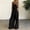 Black, variant on Women's Sleeveless Overalls Jumpsuit Casual Solid Summer Wide Leg Bib Pants Bottons Wide Leg Jumpsuit Romper With Pockets Dress Women Casual Dress for Women below Knees Long Sleeve Dress for Women V