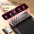thumbnail image 3 of Walking Pad with 12-Level Auto Incline, 4 MPH Under Desk Treadmill, 2.5HP Motor, 16% Incline, APP & LED Display, 300 LBS Capacity for Home Office, Pink, 3 of 8