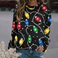 thumbnail image 2 of Ruimatai Women Ugly Christmas Sweater Pullover Holiday Soft Midweight Warm Crewneck Sweaters Women's Christmas Printed Long Sleeves Blouse Round Neck Casual Tops, 2 of 5
