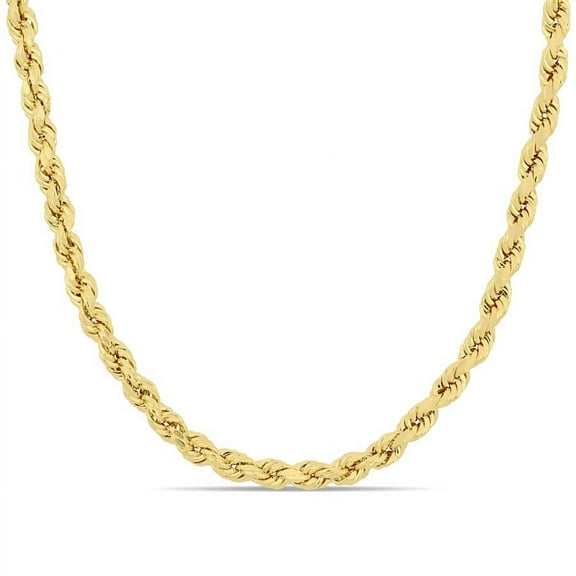 AMOUR 24 Inch Rope Chain Necklace In 14K Yellow Gold (4 Mm)