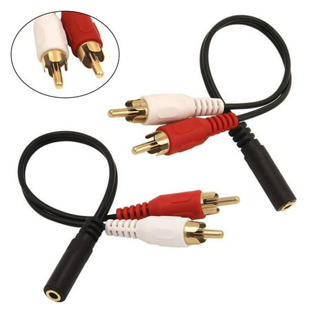 BAMILL 2 Pack 3.5mm Audio to 2 RCA Cable 1/8" Stereo Female to 2RCA Male Y Splitter Aux