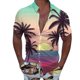 thumbnail image 1 of Camisas Hombre Vestir Hombres Casual Manga corta Primavera Verano Turndown Neck 3D Impreso Camisas Moda Top Blusa Camisas (Purple, S), 1 of 4