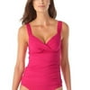 Anne Cole BERRY Twist-Front Bra-Sized Underwire Tankini Top, US 34D/32DD