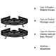 thumbnail image 5 of Estante de Ducha Esquinero Sin Taladro Aluminio Aeronáutico con 2 Ganchos para Ducha Soporte Antioxidante Autoadhesivo para Artículos de Baño 2 Piezas (Negro), 5 of 5