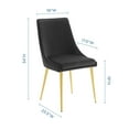 thumbnail image 3 of Side Dining Chair, Velvet, Metal Steel, Black, Modern Contemporary Urban Design, Kitchen Room Cafe Bistro Restaurant Hospitality, 3 of 9