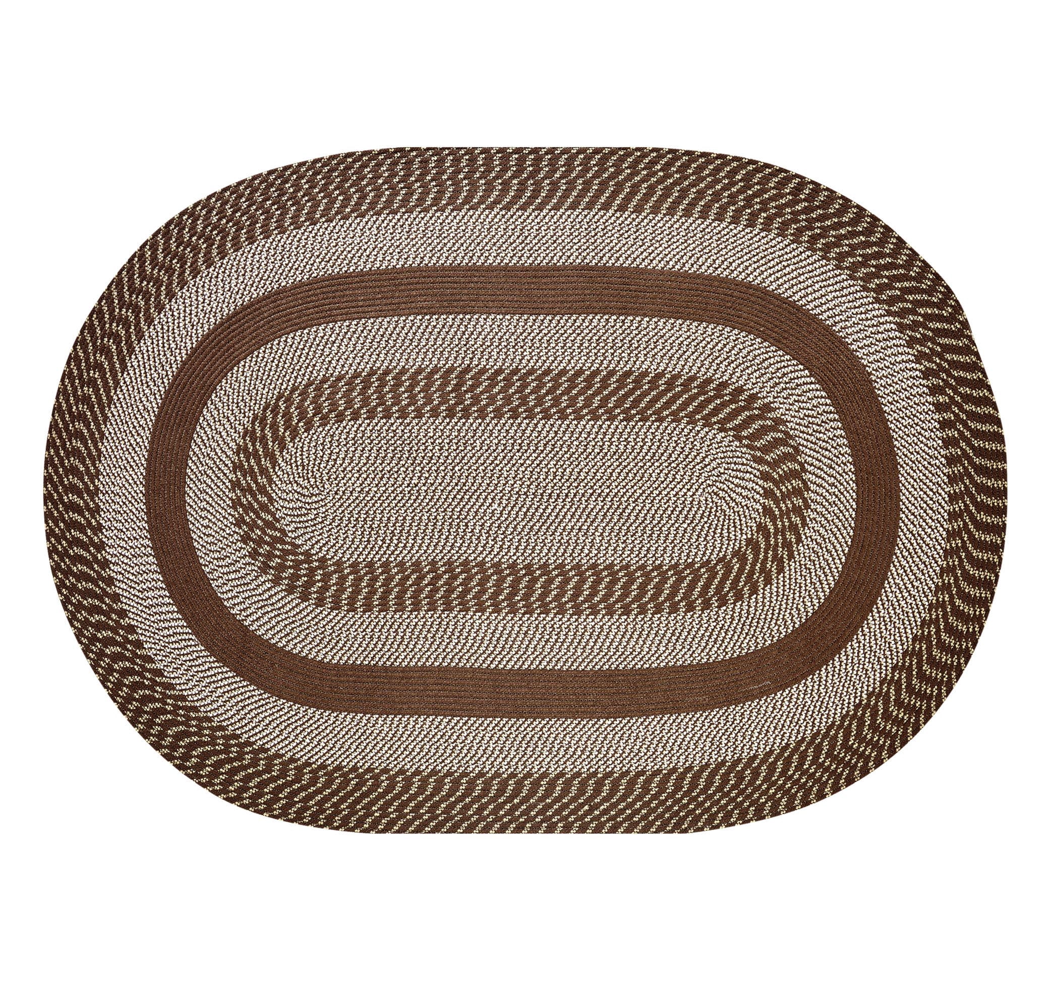 Better Trends Oval Braided Rug, 30" x 50", Reversible Indoor Entryway or Kitchen Area Rug, 100% Polypropylene, Newport Collection – Brown