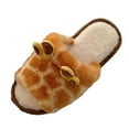 thumbnail image 4 of Zapatillas de felpa para mujer Zapatillas de casa transpirables para mujer Zapatillas de algodón con jirafa 38 a 39 Yinane Zapatillas de invierno, 4 of 8