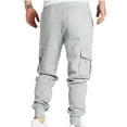 thumbnail image 3 of lmcalzta Mens Cargo Pants Fleece Lined Drawstring Elastic Waisted Joggers With Multi Pockets Oversized Trendy Casual Trousers, 3 of 6