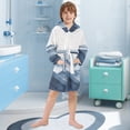 thumbnail image 5 of FORMRS Niños Bathrobe Unisex Hooded Robe Soft Plush Pajamas Sleepwear, Size 10-12T, Watercolor Mountains, 5 of 7