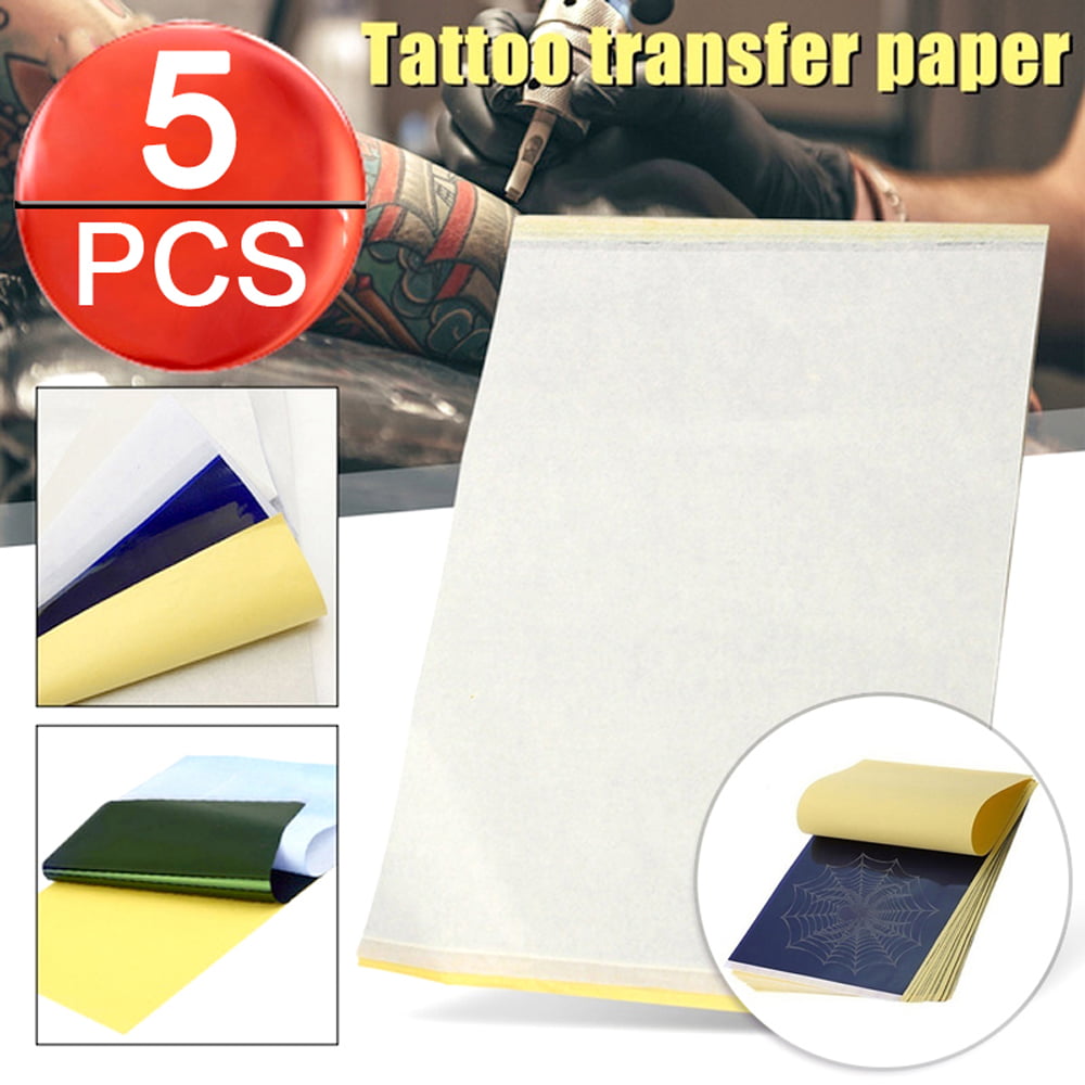 5Pcs Carbon Paper - Tattoo Transfer Paper, Graphite Paper Tattoo Tracing  Paper, A4 Temporary Tattoo Thermal Carbon Copy Paper Tattoos Stencil  Printer Paper 