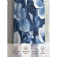 thumbnail image 6 of White Navy Sheer Curtains for Living Room Bedroom, Light-filtering Sheer Curtain, Blue Flower Blooming Watercolor Floral Botanical Rod Pocket Voile Window Treatment Drapes, 52’’Wx84’’L, 2 Panels Set, 6 of 7