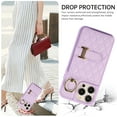 thumbnail image 6 of Dteck Wallet Crossbody for iPhone 14 Pro Case with Lanyard Wrist Strap Credit Card Holder, PU Leather Protective Phone Case with Ring Holder,Purple, 6 of 8