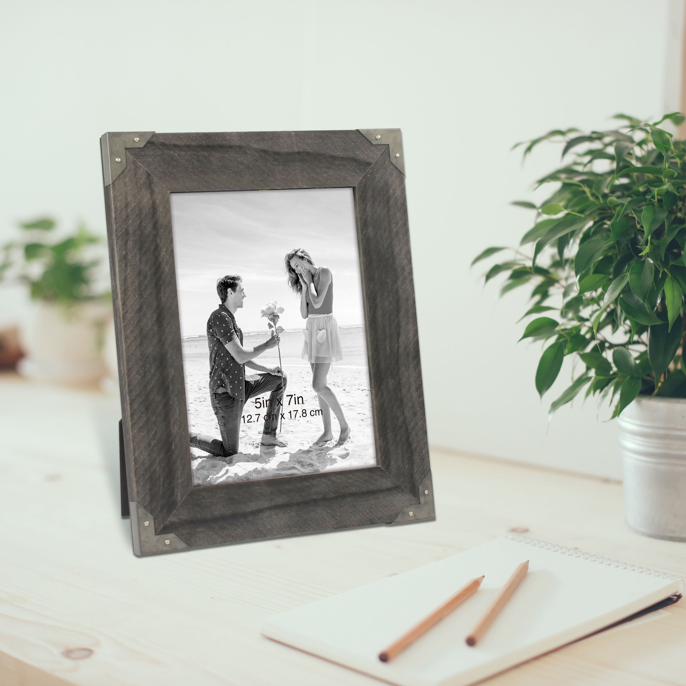 Better Homes & Gardens 5" x 7" Rectangle Wood Tabletop Single Picture Frame, Brown