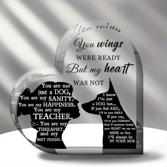 Pet Memorial Ornament Remembrance Gifts Loss of Dog Sympathy Gift Crystal Heart Shape Decor Ornament for Dogs Puppy Keepsake