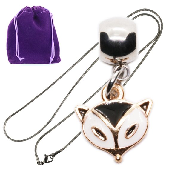 Fox Stainless Steel Snake Chain Charm Necklace