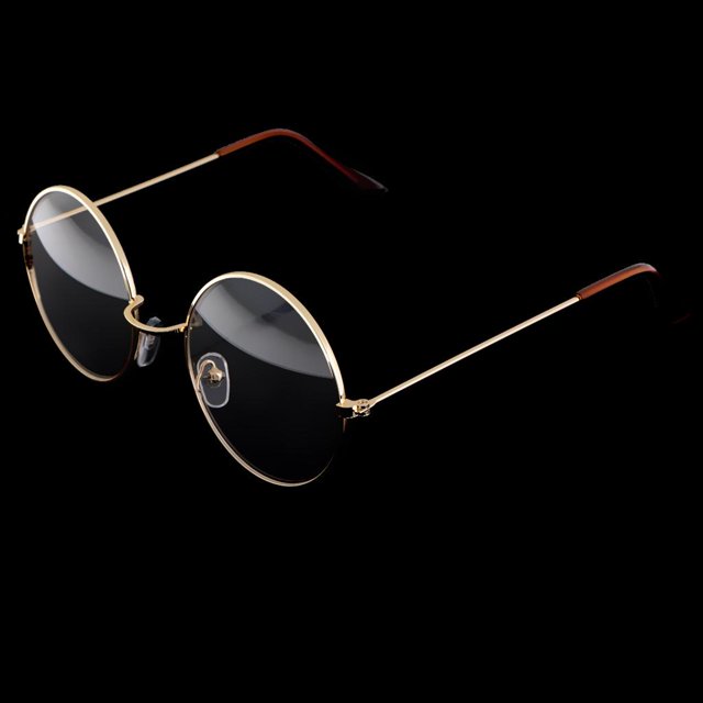 Hombres Mujeres Anteojos Montura Metal Oro shamjiam Gafas redondas de la vendimia