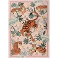 thumbnail image 2 of Beltran 6x9 Washable Tiger Area Rug – Vintage Safari Non Slip Carpet, Boho Pink Print Rug for Large Living Room Family Room Bedroom, Easy Clean, 2 of 6