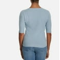thumbnail image 3 of Ella Moss Women's V-Neck Elbow Sleeves Sweater, Light Blue, Size L, 3 of 3