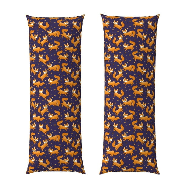 Fotbe Stars and Fox Cute Funda para Almohada Corporal con Diseño, Funda de Microfibra Ultrasuave de 20x54 Pulgadas, Ropa de Cama Elegante