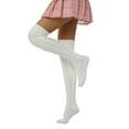 thumbnail image 3 of Mialoley Female Knitted Stocking, Solid Color Long Tube Socks Knee-High Socks, 3 of 7