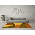 thumbnail image 3 of Ahgly Company Machine Washable Indoor Square Abstract Yellow Modern Area Rugs, 8' Square, 3 of 4