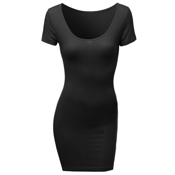 FashionOutfit Women's Basic Solid Fitted Bodycon Dress Good match with Cardigan Jacket