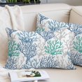 thumbnail image 2 of Blue Teal Grey Coral Coastal Small Pillow Covers,Summer Beach Nautical Ocean Breathable Throw Pillow Cases with Invisible Zipper,Decorative Pillowcase Pillows Protectors for Sofa Bed Chair 12"x20", 2 of 9