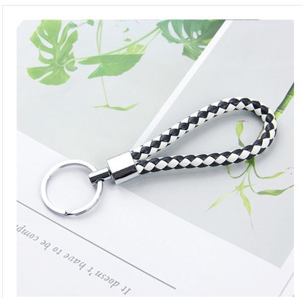 Llavero con número de teléfono móvil, cuerda tejida, llavero antipérdida para coche, colgante DIY para hombre y mujer, 8 unidades