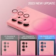 thumbnail image 4 of Magnetic Case for Samsung Galaxy S23 Ultra 5G, Luxury Gradient Neon Color Case Compatible with MagSafe Charger Cover with Camera Lens Protector Pretty Phone Case for Women and Girl - Pink Red, 4 of 14
