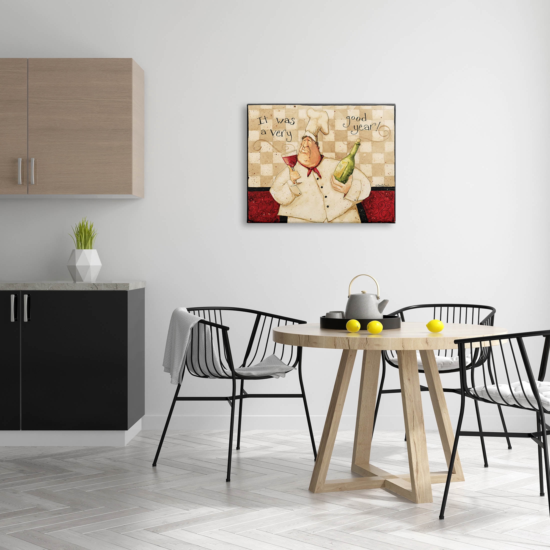 A Very Good Year Chef Wine Phrase Food & Beverage Graphic Art Gallery Wrapped Canvas Print Wall Art