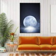 thumbnail image 2 of IDEA4WALL Framed Canvas Wall Art for Living Room, Bedroom Moon with Bright Canvas Prints for Modern Home Decoration Ready to Hang, 2 of 4