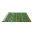 thumbnail image 2 of Ahgly Company Machine Washable Indoor Rectangle Abstract Turquoise Blue Modern Area Rugs, 4' x 6', 2 of 4