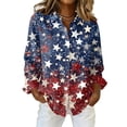 thumbnail image 2 of 250 Years Anniversary Tshirts for Women Button Down Long Sleeve Tops Summer Flag Graphic Shirt Casual 250 Years Anniversary Tee Top, 2 of 4