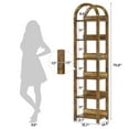 thumbnail image 2 of Tribesigns 6-Tier Narrow Bookshelf, 71" Tall Arched Bookcase with Shelves for Small Space for Living Room, Home Office, Rustic Brown, 2 of 7