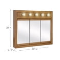 thumbnail image 2 of Pemberly Row 36-Inch Wood Medicine Cabinet with Lights in Nutmeg Oak, 2 of 7
