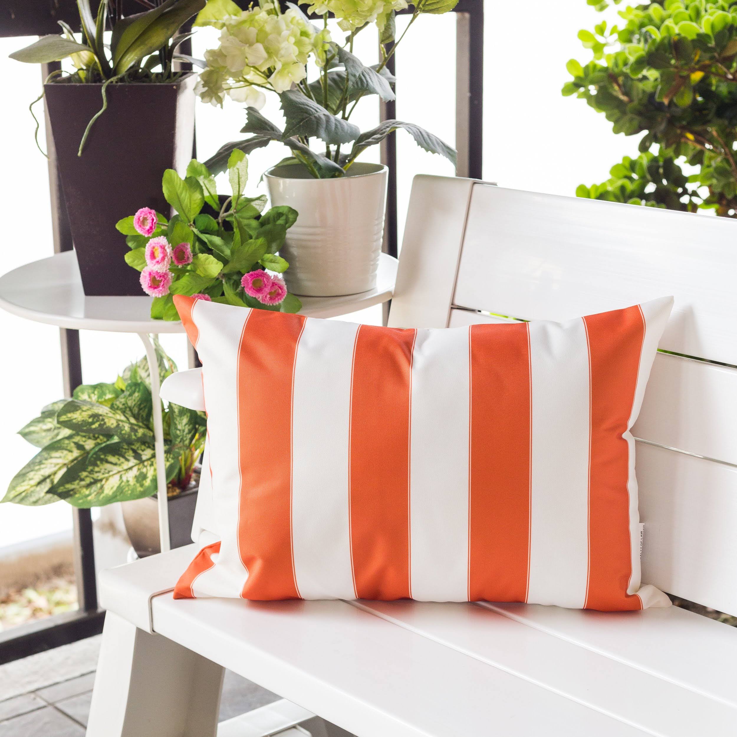 Riley Orange Rectangular Outdoor Throw Pillow