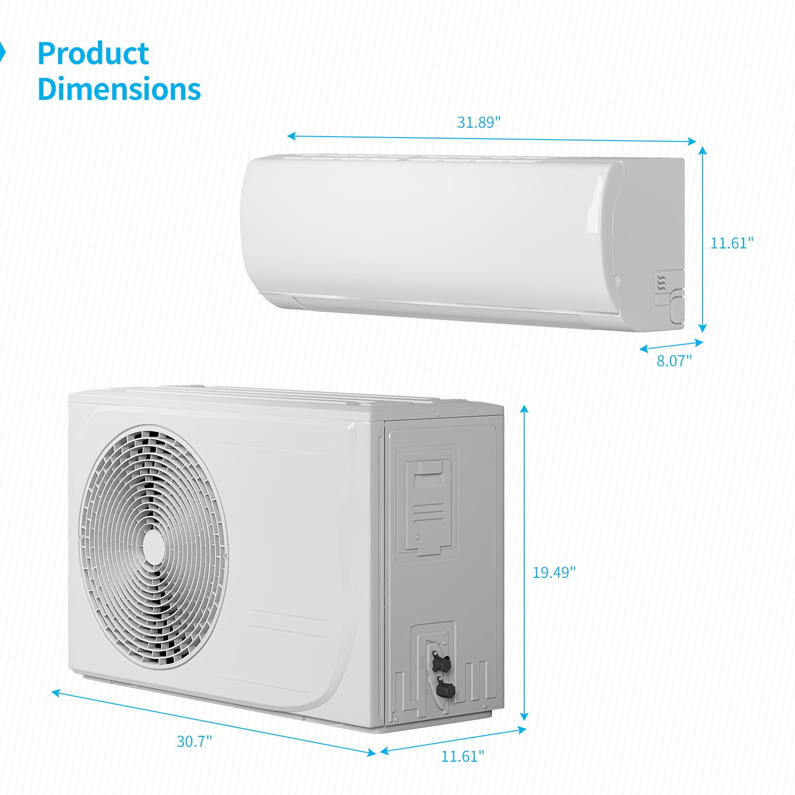TABU 12000 BTU WIFI Enabled 21 Seer2 Mini Split Air Conditioner & Heater 110V,Remote Control,White
