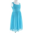 thumbnail image 5 of inhzoy Kids Girls Wide Straps Pleated Ruched Chiffon Flower Girl Dress, 5 of 7