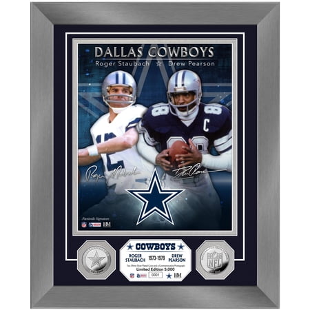 Highland Mint Roger Staubach & Drew Pearson Dallas Cowboys 13 x 16 Dynamic Duo Photo Mint