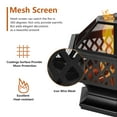 thumbnail image 6 of 24" Outdoor Fire Pit Grill, BBQ Hexagon Firepit Table, Multifunctional Fire Pit, Heater, Patio Backyard Garden Bonfire Pit, Fire Pit Bowl with Spark Screen Cover, Poker, JA2417, 6 of 8