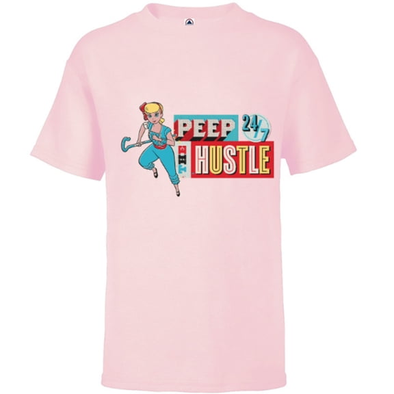Disney and Pixar’s Toy Story Bo Peep 24/7 Hustle - Short Sleeve T-Shirt for Kids - Customized-Soft Pink