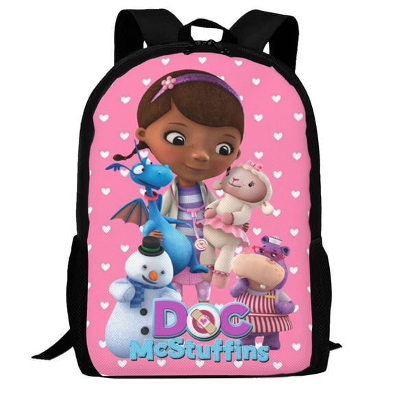 Large Capacity Daypack Doc Cute McS-tuffin Backpack Knapsack Travel Bag Outdoor Bookbag